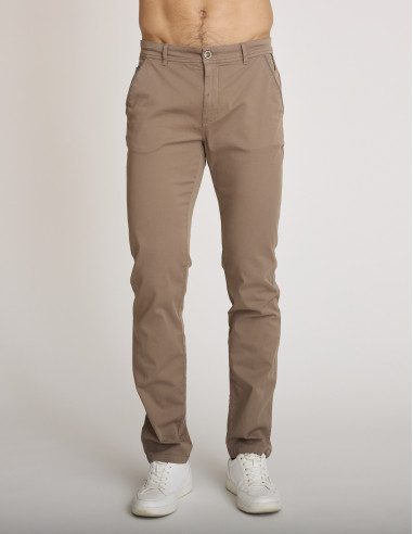 Pantalón ajustado de algodón rudo...