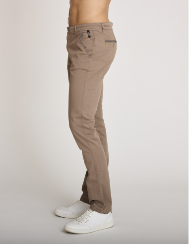 Pantalon ajusté en coton seigle POGGIOLO