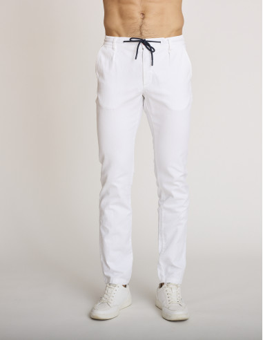 Pantalon léger en coton blanc PETICREUSE