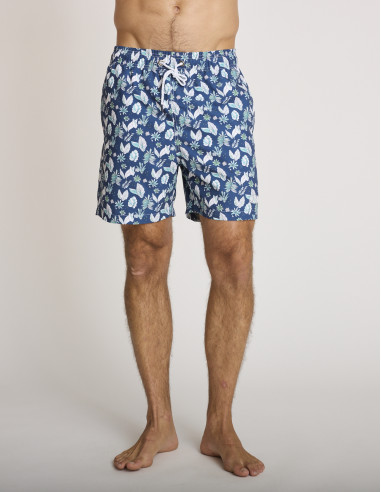 Maillot de bain à motifs bleu marine...