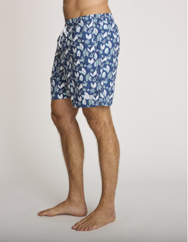 Maillot de bain à motifs bleu marine...