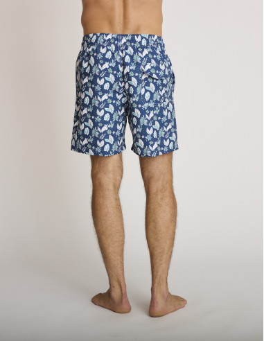 Maillot de bain à motifs bleu marine...