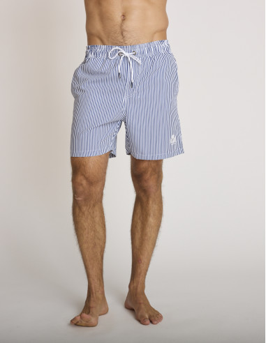 Maillot de bain à rayures bleu et...
