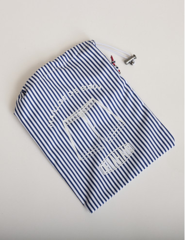 Maillot de bain à rayures bleu et...