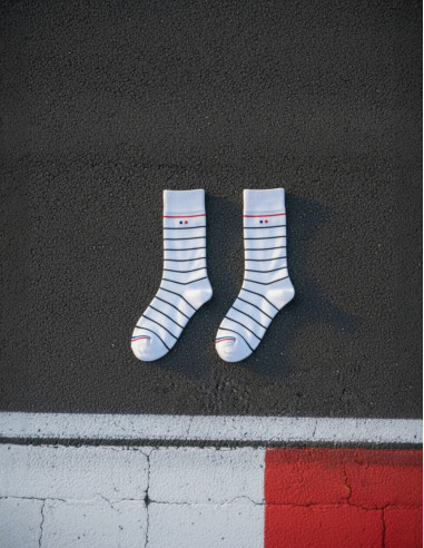 Chaussettes à rayures blanc ARLEQUIN