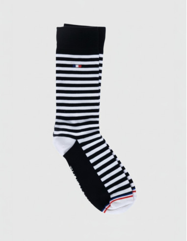 Chaussettes à rayures bleu marine...
