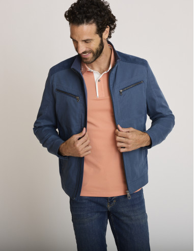 Chaqueta de algodón azul tinta BELENOS