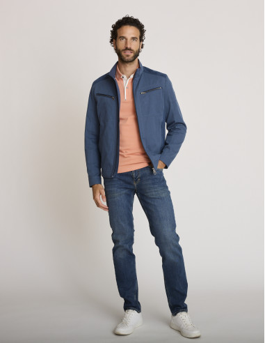 Chaqueta de algodón azul tinta BELENOS