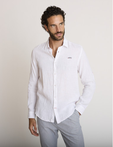 Camicia leggera in lino bianco CAGAYAN