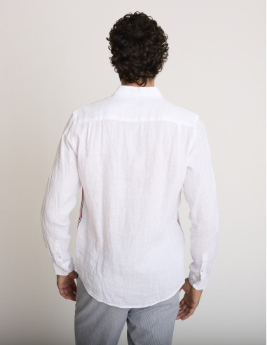 Camicia leggera in lino bianco CAGAYAN
