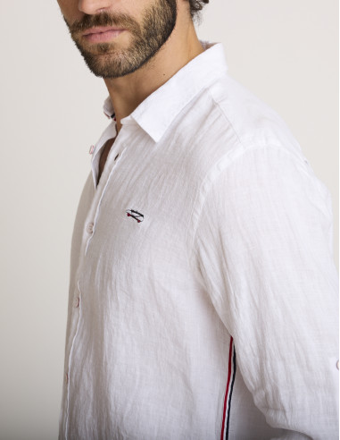 Camicia leggera in lino bianco CAGAYAN