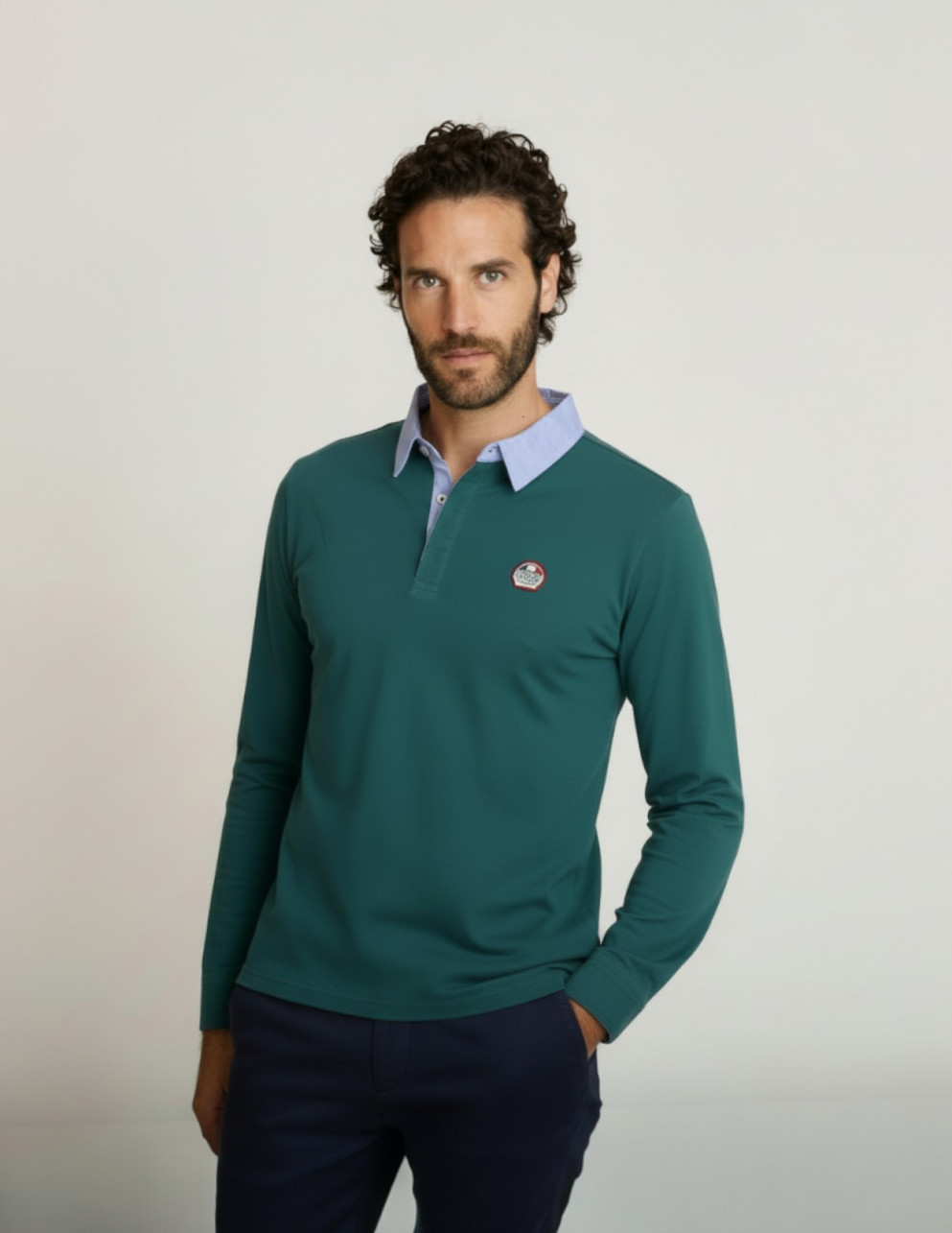 Polo de algodón de manga...