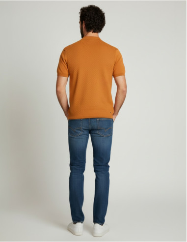 Polo tricot en coton marron LENASHIRA