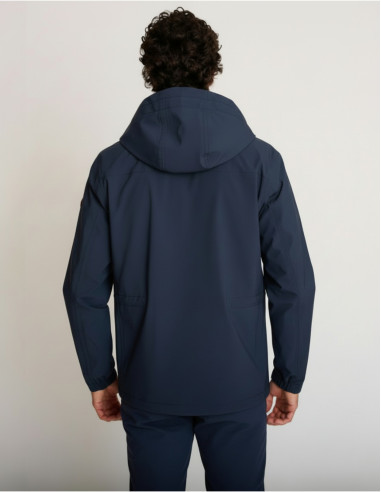 Veste imperméable bleu marine à...