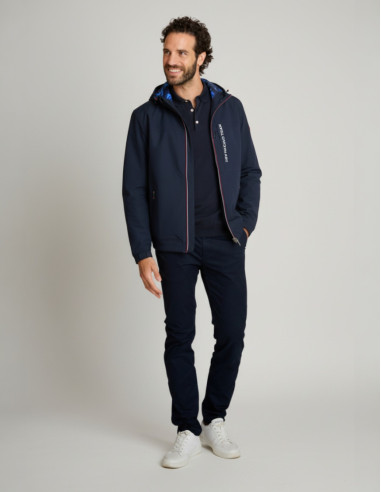 Giacca impermeabile blu navy con...