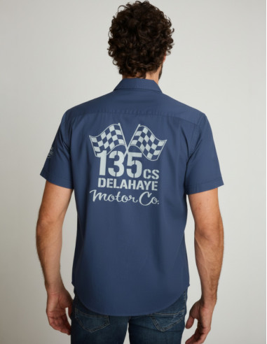 Camisa de manga corta azul CERVANTES