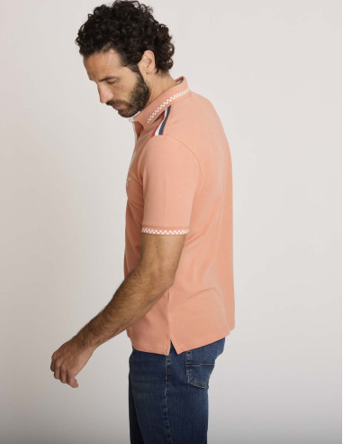 Polo coton brodé orange LEMENTAR