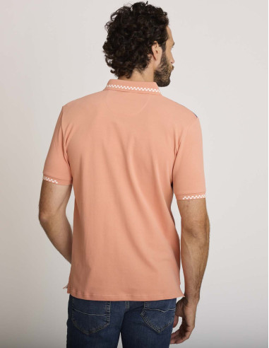 Polo coton brodé orange LEMENTAR