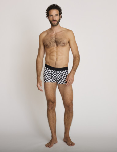 Lot 3 boxers en coton noir et blanc...