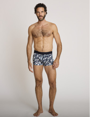 Lot 3 boxers en coton bleu marine...