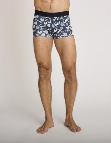 Lot 3 boxers en coton bleu marine...