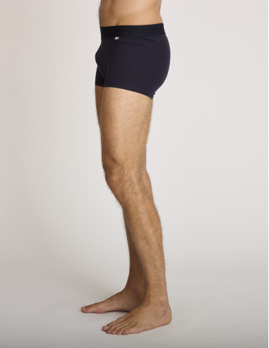 Lot 3 boxers en coton bleu marine...
