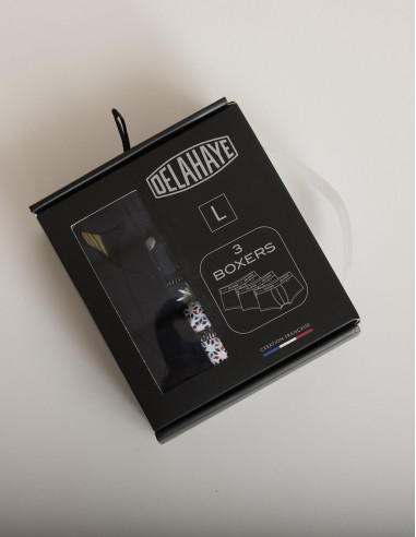 Lote de 3 boxers de algodón azul...