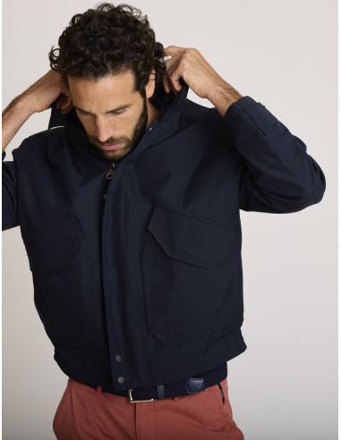 Blouson léger en coton bleu marine BELEL