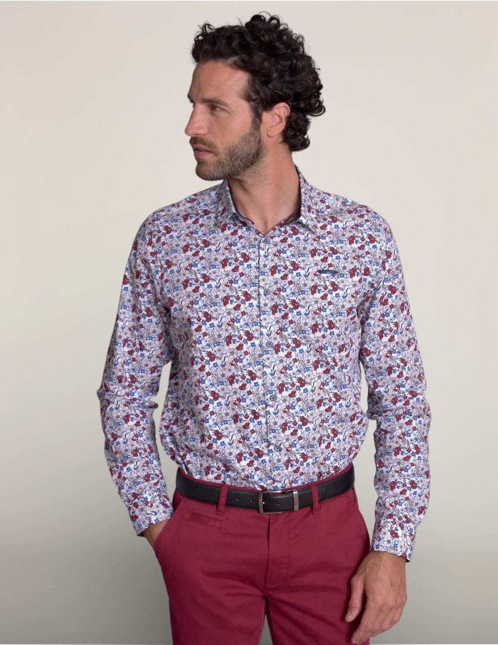 Chemise fleuris CHAMONIX Rubis