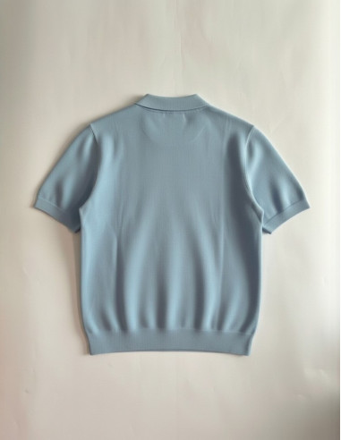 Polo in maglia blu LELYNX