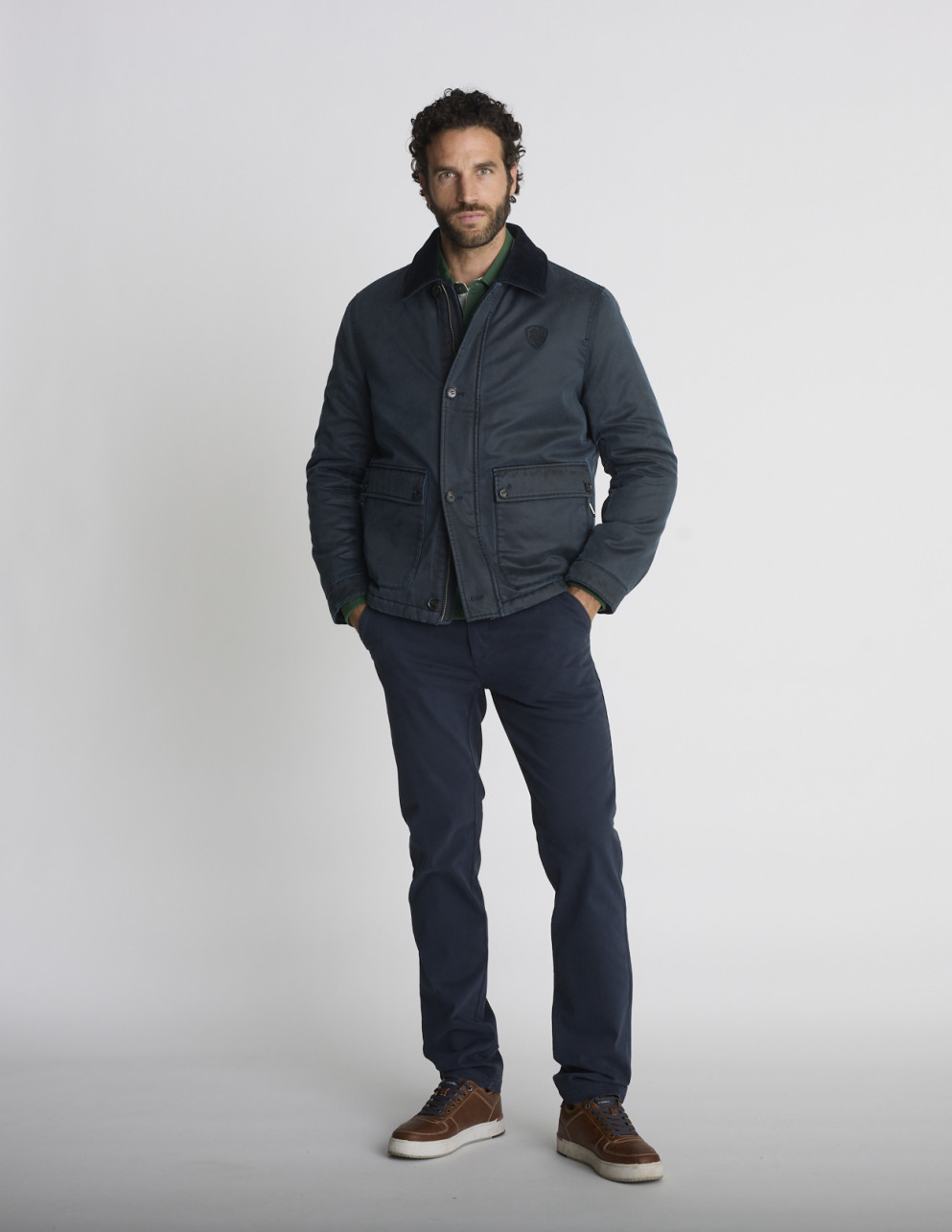 Blouson col montant bleu...