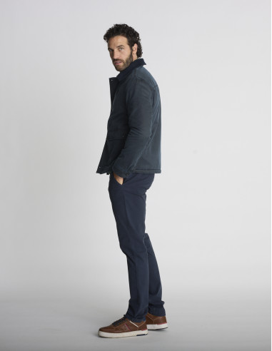 Blouson col montant bleu marine BOULDER