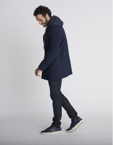 Parka en laine bleu marine KENDO