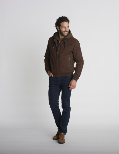 Blouson effet suédine marron BOUCLE
