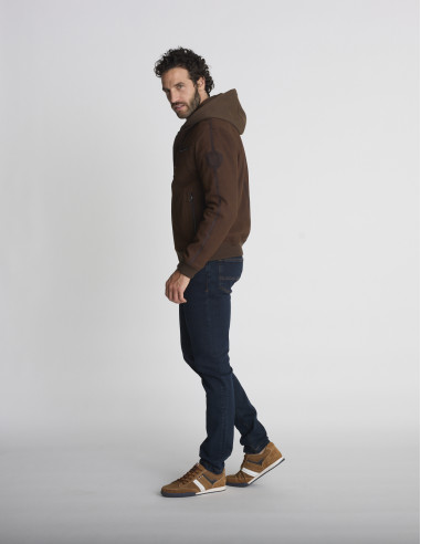 Blouson effet suédine marron BOUCLE