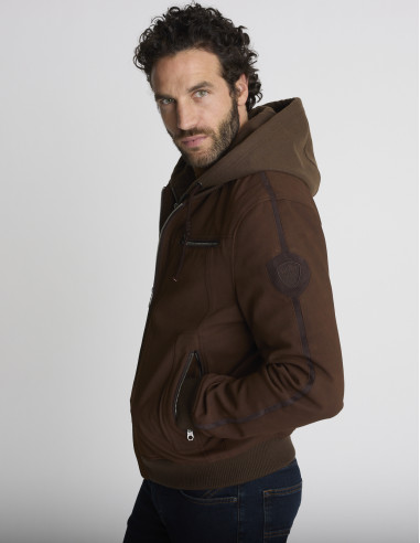 Blouson effet suédine marron BOUCLE