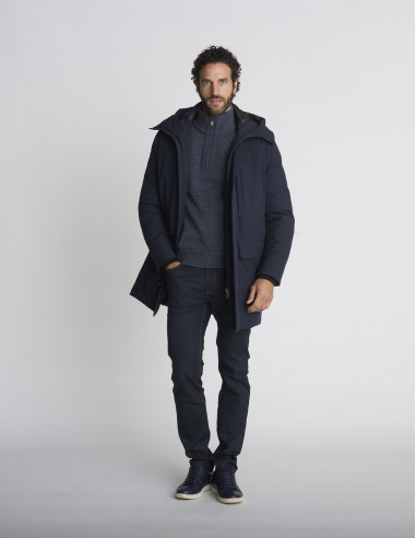 Parka à capuche bleu marine KAIRN