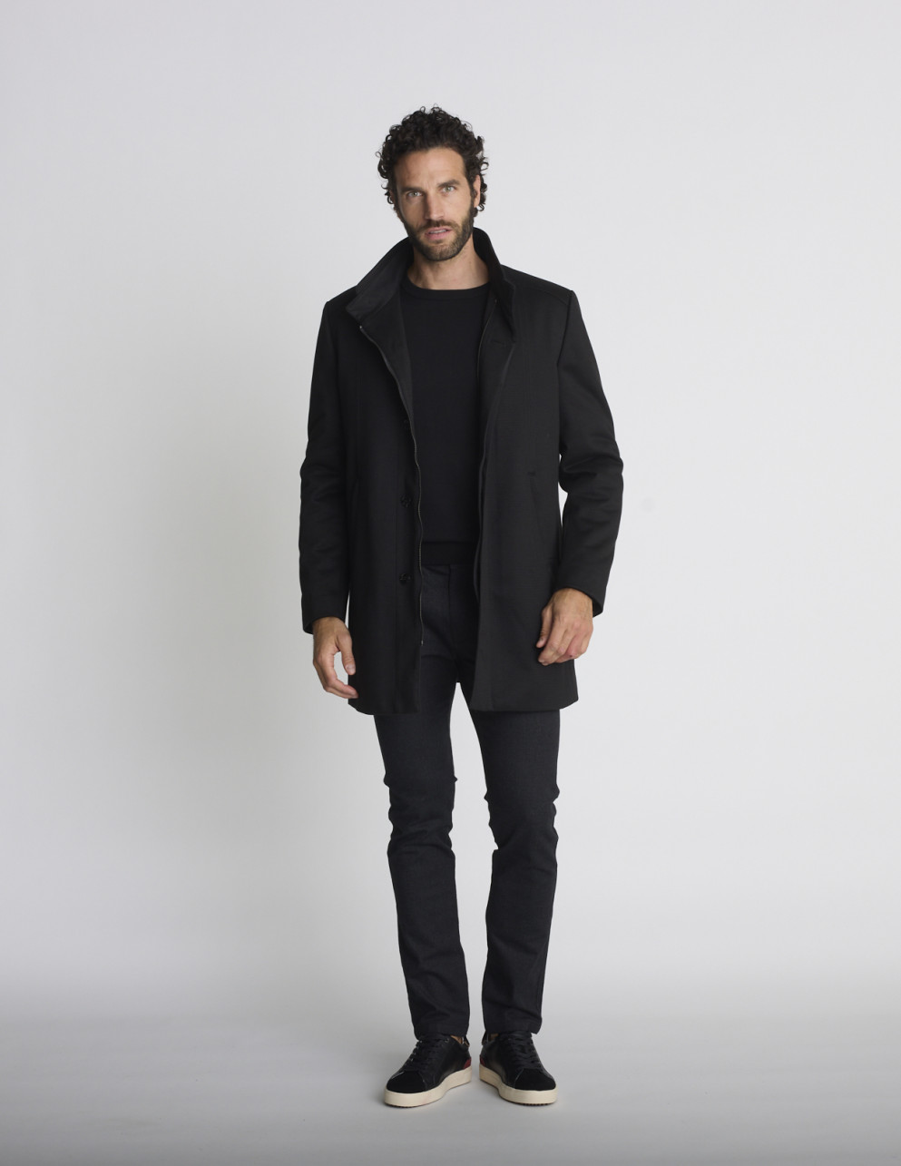 Manteau noir ajusté MASSIF