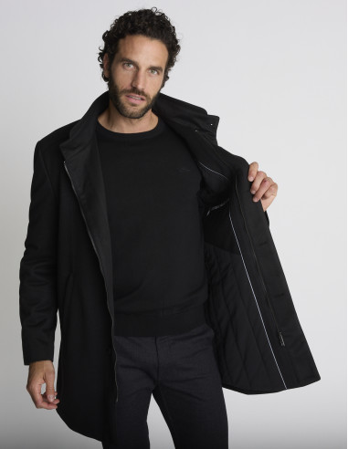 Manteau noir ajusté MASSIF