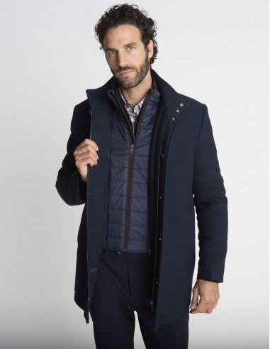 Manteau col montant bleu marine MARNIER