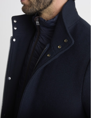 Manteau col montant bleu marine MARNIER