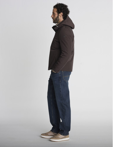 Blouson à capuche marron BOUSSOLE