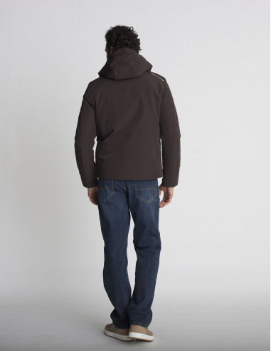Blouson à capuche marron BOUSSOLE