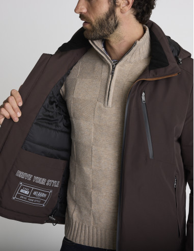 Blouson à capuche marron BOUSSOLE