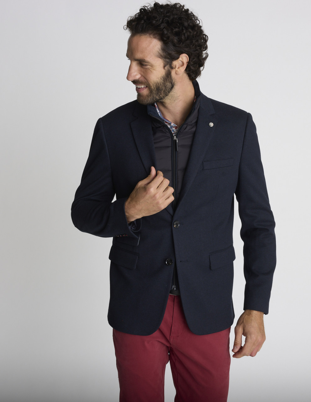 Blazer stretch bleu marine...