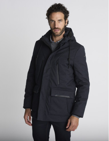 Parka longue bleu marine KLONDIKE