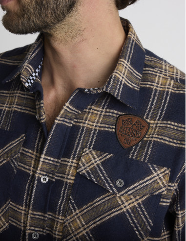Chemise à carreaux bleu marine CAPTEUR