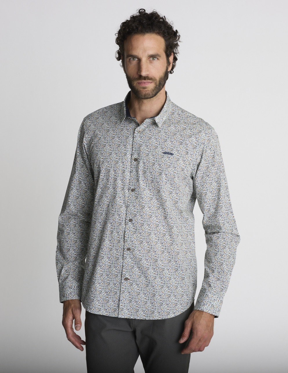 Chemise imprimée verte...