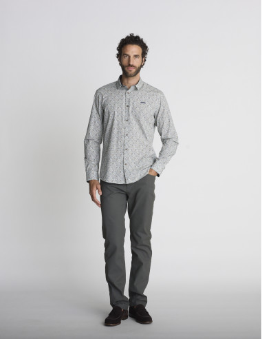 Chemise imprimée verte CHANGEMENT
