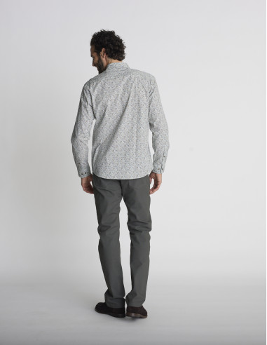 Chemise imprimée verte CHANGEMENT